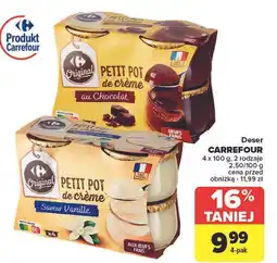 Carrefour Deser mleczny z kremem o smaku waniliowym Carrefour oferta