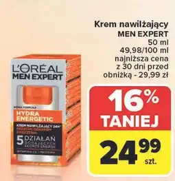 Carrefour Krem do twarzy nawilżajacy L'oreal Men Expert Hydra Energetic oferta