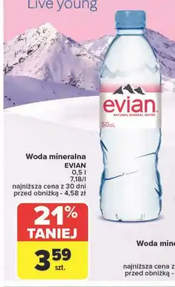 Carrefour Woda niegazowana Evian oferta