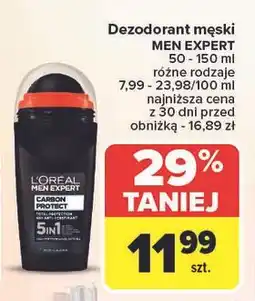 Carrefour Anti-perspirant 5 in 1 L'oreal Men Expert Carbon Protect oferta