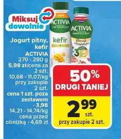 Carrefour Jogurt truskawka zboża błonnik + probiotyki Danone Activia oferta