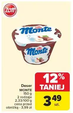 Carrefour Deser mleczno-czekoladowy z orzechami Zott Monte oferta