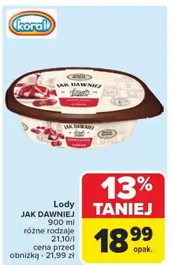 Carrefour Lody śmietankowe z wiśniami i sosem wiśniowym Bracia Koral Jak Dawniej oferta