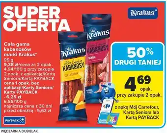 Carrefour Kabanosy z bekonem Krakus Animex oferta