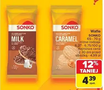 Carrefour Wafle ryżowo-kukurydziane karmelowe Sonko oferta