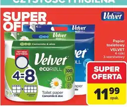 Carrefour Papier toaletowy delikatnie biały Velvet Eco Roll oferta