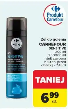 Carrefour Żel do golenia sensitive Carrefour Men oferta