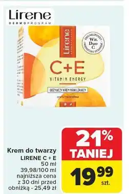Carrefour Odżywczy krem głeboko nawilżający Lirene C+E Pro Vitamin Energy oferta