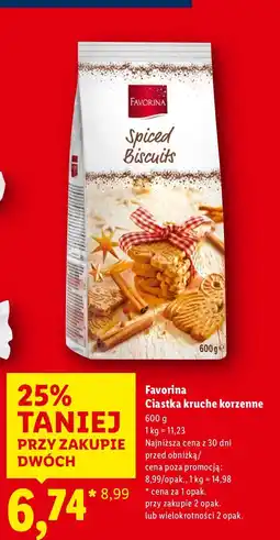 Lidl Ciastka kruche korzenne Favorina oferta