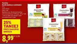 Lidl Ciastka Favorina Kostki domino w czekoladzie oferta