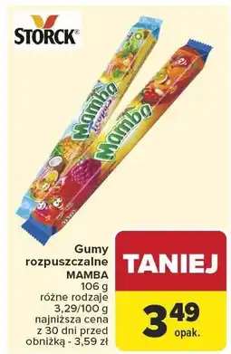 Carrefour Gumy rozpuszczalne Mamba różne rodzaje Storck oferta