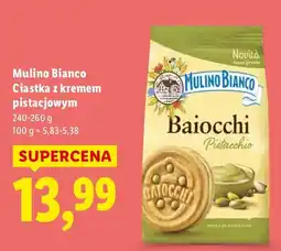 Lidl Ciastka Mulino Bianco Baiocchi z kremem pistacjowym oferta
