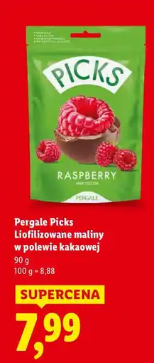 Lidl Słodycze Pergale Picks Liofilizowane maliny w polewie kakaowej oferta