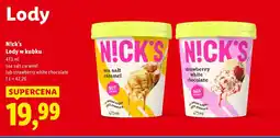 Lidl Lody w kubku Nick's sea salt caramel lub strawberry white chocolate oferta