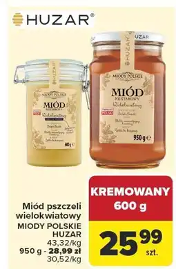 Carrefour Miód pszczeli wielokwiatowy kremowany Huzar oferta