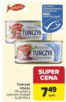 Carrefour Tuńczyk Graal w oleju/sosie własnym oferta