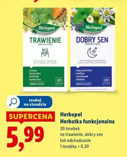 Lidl Herbatka funkcjonalna Herbapol na trawienie, dobry sen lub odchudzanie oferta