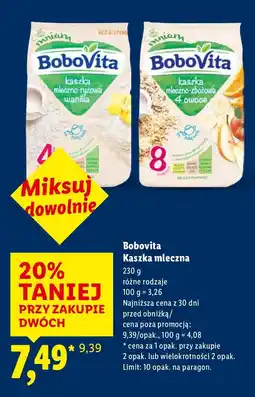 Lidl Kaszka mleczna Bobovita oferta