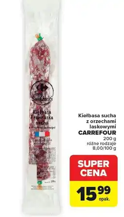 Carrefour Kiełbasa sucha z orzechami laskowymi CARREFOUR oferta