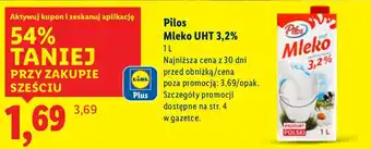 Lidl Mleko UHT Pilos 3,2% oferta