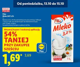 Lidl Mleko Pilos UHT 3,2% oferta
