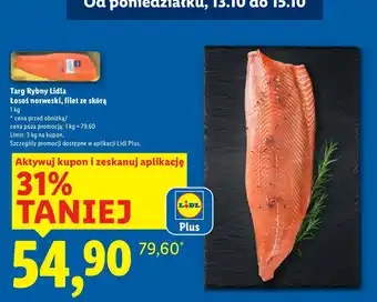 Lidl Łosoś norweski, filet ze skórą Targ Rybny Lidla oferta