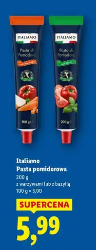 Lidl Pasta pomidorowa z warzywami lub z bazylią Italiamo oferta