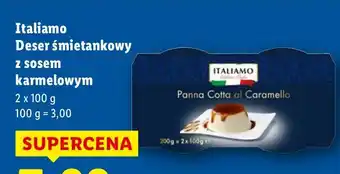 Lidl Deser śmietankowy z sosem karmelowym Italiamo oferta