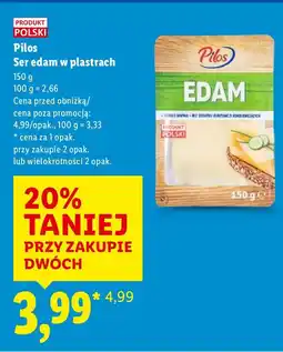 Lidl Ser edam w plastrach Pilos oferta