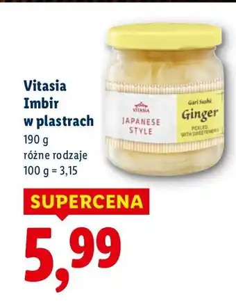 Lidl Imbir w plastrach Vitasia oferta