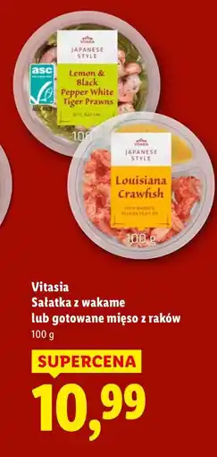 Lidl Sałatka z wakame lub gotowane mięso z raków Vitasia oferta