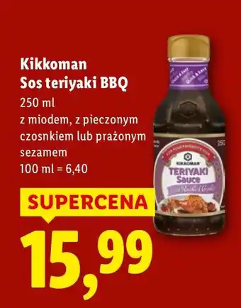Lidl Sos teriyaki BBQ Kikkoman z miodem, z pieczonym czosnkiem lub prażonym sezamem oferta