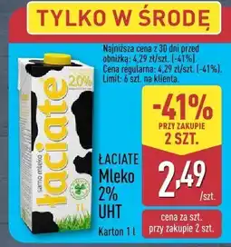 ALDI Mleko UHT 2% Łaciate oferta