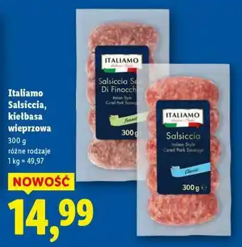 Lidl Italiamo Salsiccia, kiełbasa wieprzowa oferta