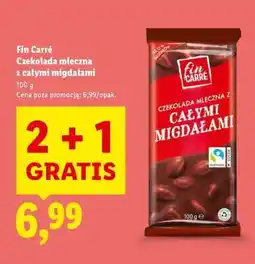 Lidl Fin Carré Czekolada mleczna z całymi migdałami oferta
