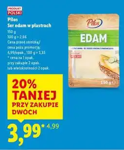 Lidl Pilos Ser edam w plastrach oferta