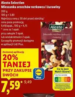 Lidl Mieszanka orzechów nerkowca i żurawiny Alesto oferta