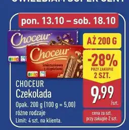 ALDI Czekolada Choceur różne rodzaje oferta