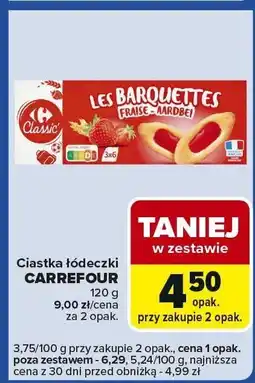 Carrefour Express Ciastka łódeczki Carrefour Classic truskawkowe oferta