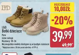 ALDI L&D Botki dziecice oferta