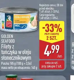 ALDI Filety z tuńczyka w oleju słonecznikowym Golden Seafood oferta