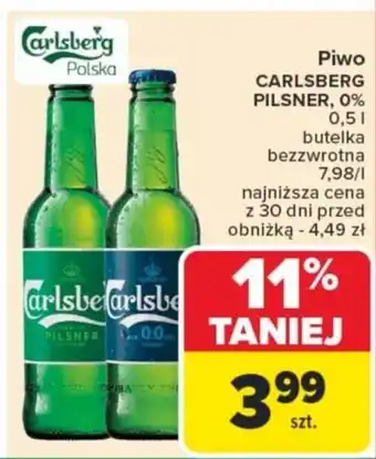 Carrefour Piwo carlsberg pilsner, 0% oferta
