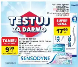 Carrefour Pasta do zębów extra whitening, deep clean sensodyne oferta