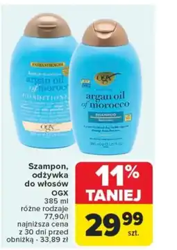 Carrefour Szampon, odżywka do włosów ogx oferta