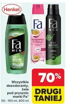 Carrefour Wszystkie dezodoranty, żele pod prysznic marki fa oferta