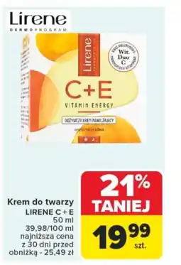 Carrefour Krem do twarzy lirene c+e oferta
