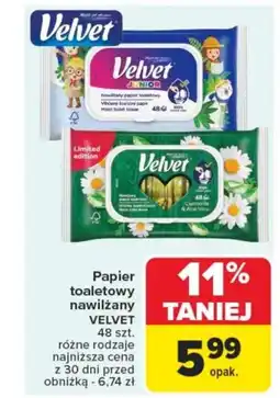 Carrefour Papier toaletowy nawilżany velvet oferta