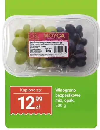 Biedronka Winogrono bezpestkowe mix 500 g Moyca oferta