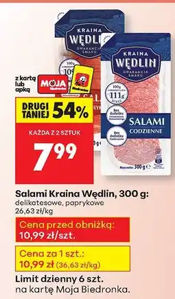 Biedronka Salami delikatesowe Kraina Wędlin oferta