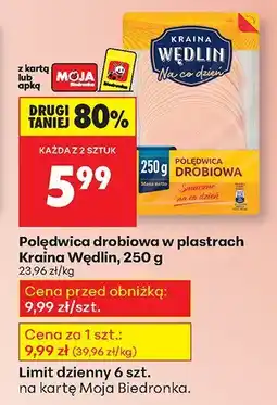 Biedronka Polędwica drobiowa w plastrach Kraina Wędlin oferta